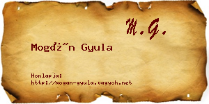 Mogán Gyula névjegykártya